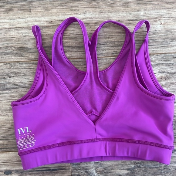 IVL Collective Purple Mesh Cutout Racerback Sports Bra Size 8 - Picture 6 of 6